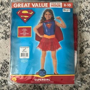 NEW DC Supergirl Girls Halloween Costume, Size Youth Medium, Red Blue